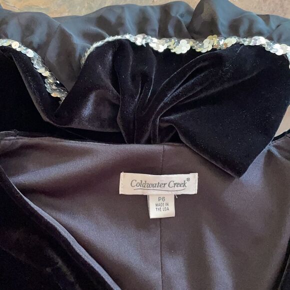 Coldwater Creek p6 Black Velvet Dress - Picture 6 of 7